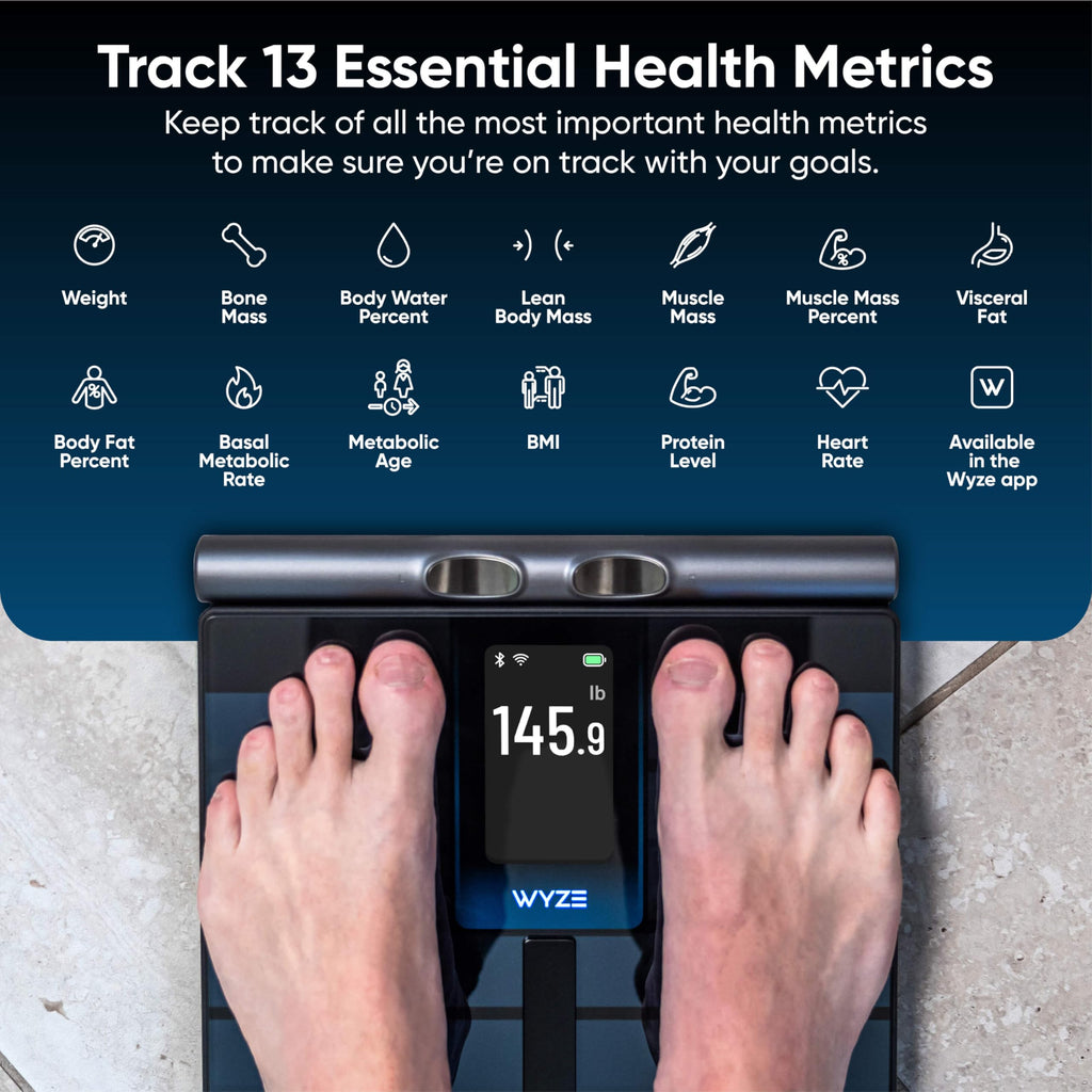 Wi-Fi & Bluetooth Body Composition Scale with Handle, 400 lbs, Black Z94853