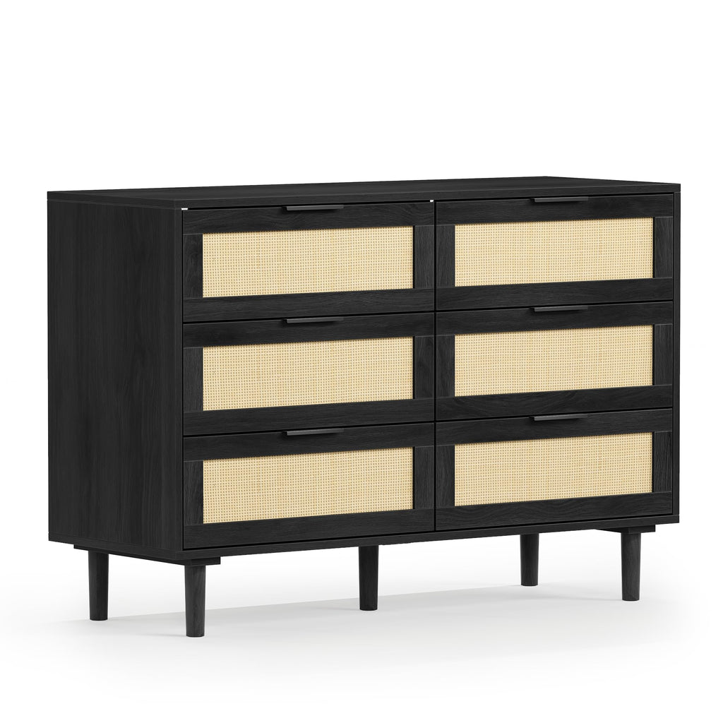 6 Drawer Rattan Wood Dresser F7837