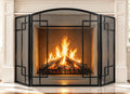 Fireplace Screen 3 Panel Wrought Iron V53015