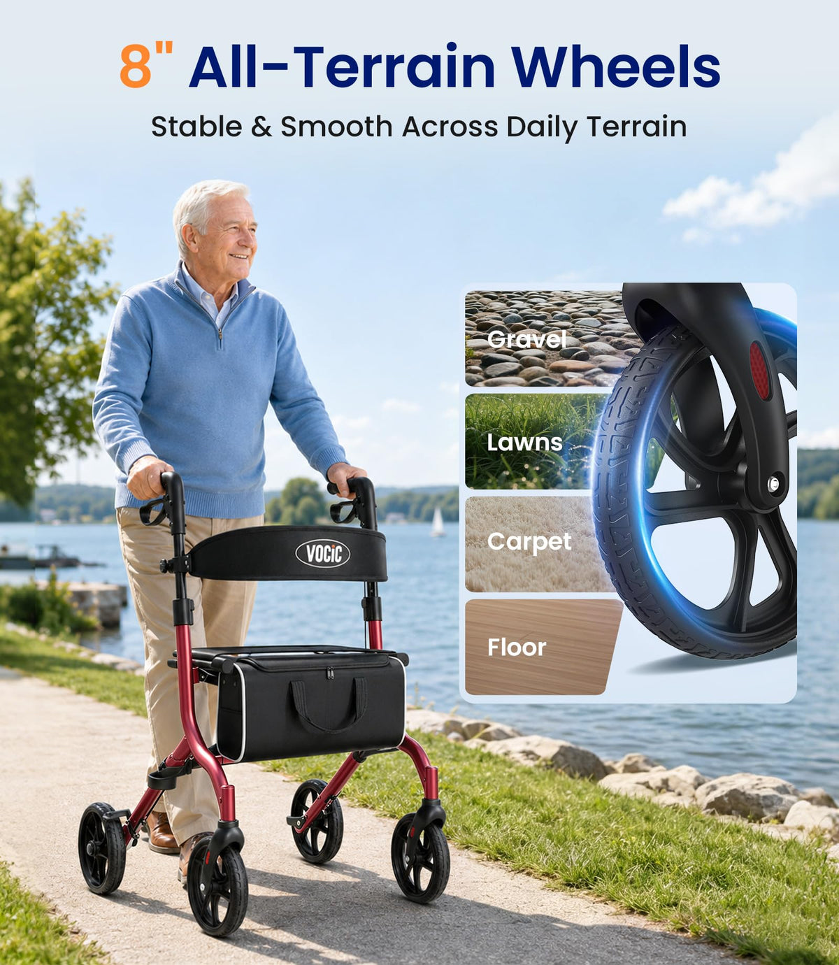 Ultralight Rollator Walker with Seat S57960