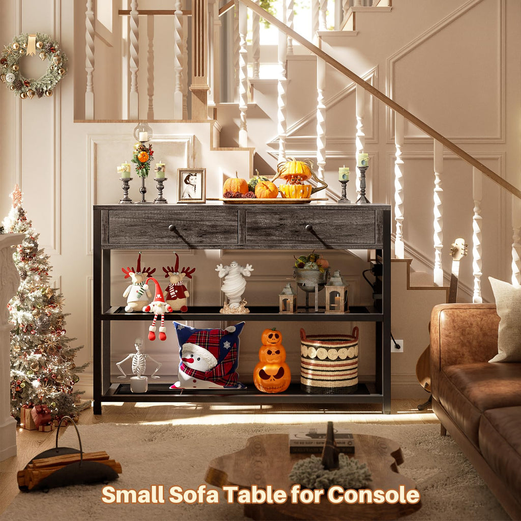 32" Entryway Table with Outlets and Drawers E621668