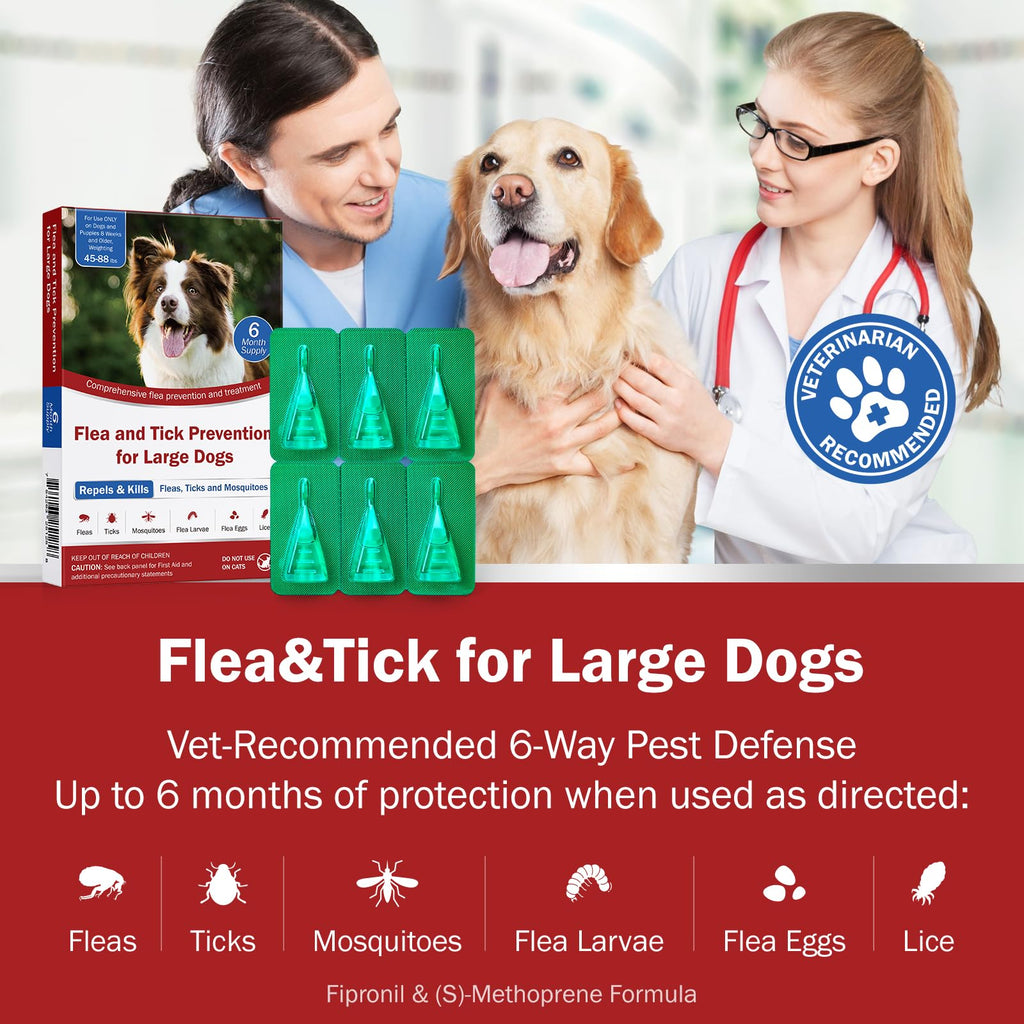 Large Dog Flea and Tick Prevention 6-Month Supply P914