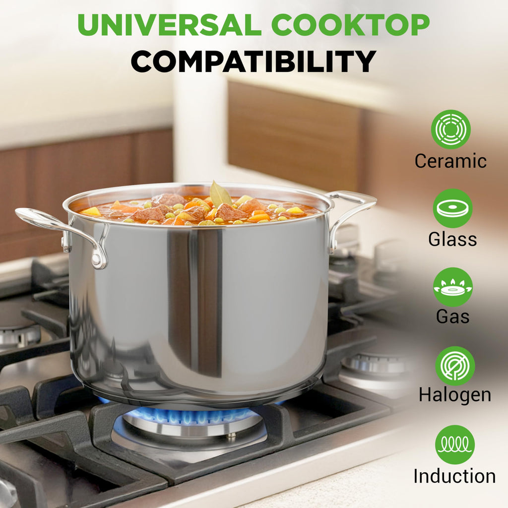 8-Quart Stainless Steel Stock Pot with See-Through Lid C80485