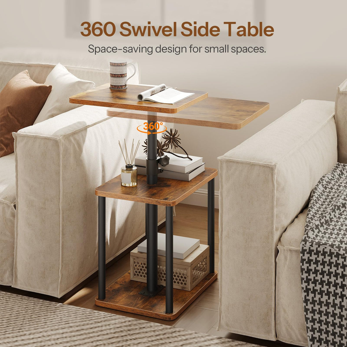 360° Rotating Height Adjustable End Table N609440