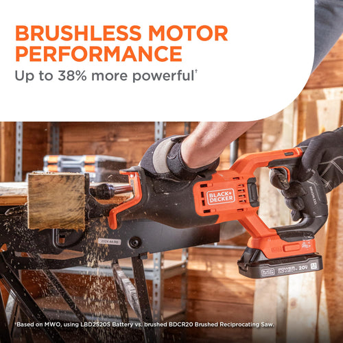 20V MAX Brushless Cordless Reciprocating Saw Kit with 2.5Ah Battery and Charger T356
