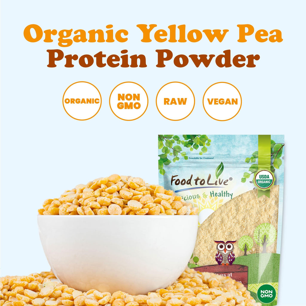 Organic Pea Protein Powder, 1 Pound, Non-GMO, 80% Protein, Vegan, Unflavored Q53023