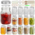 16oz Embossed Mason Jars 15-Pack with Airtight Lids T849