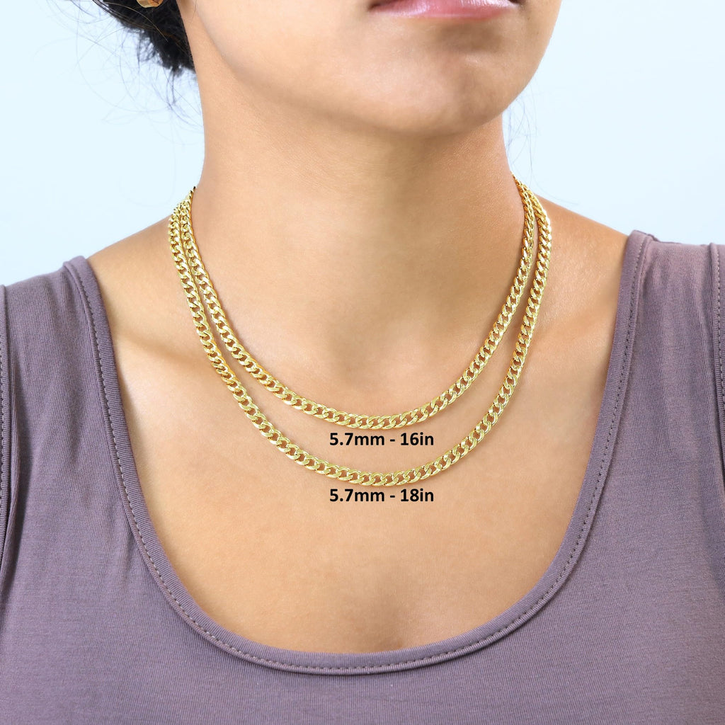 14k Yellow Gold Cuban Chain Necklace L610135