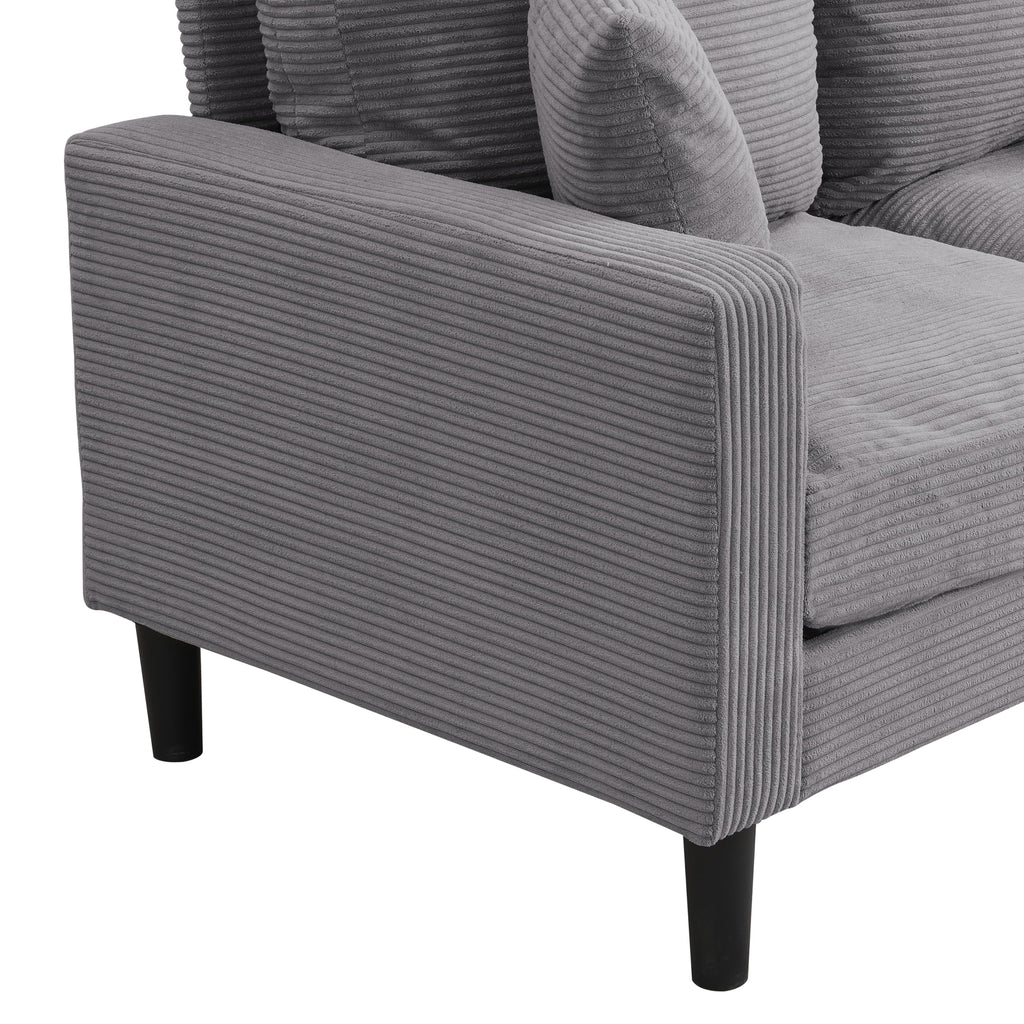 Light Gray 2-Seat Upholstered Loveseat Sofa E62194