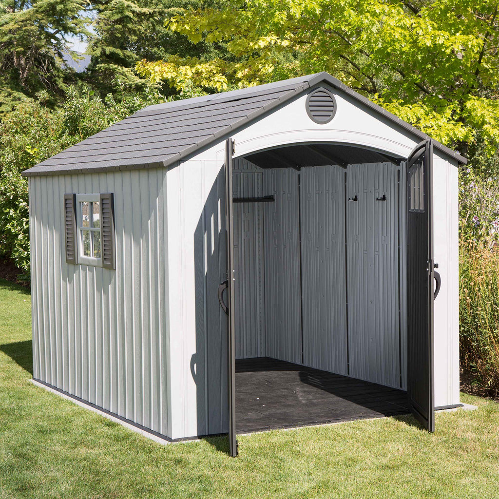 8 x 10 Ft HDPE Storage Shed with Skylight and Window Y65530