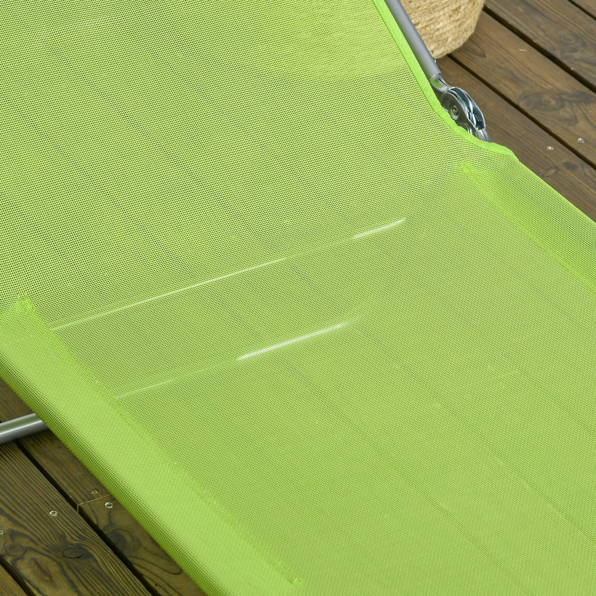 2 Piece Folding Chaise Lounge Chairs Reclining Back Green H234778