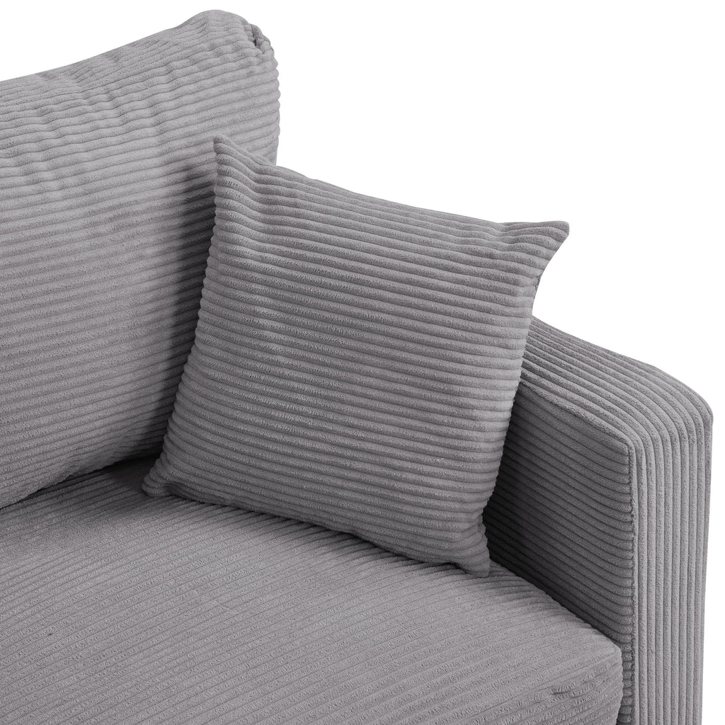 Light Gray 2-Seat Upholstered Loveseat Sofa E62194